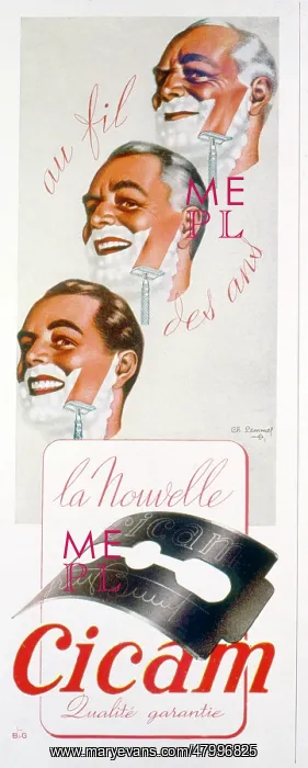 : Advertisement for Cicam razor blade : Advertisement for Cicam razor blade