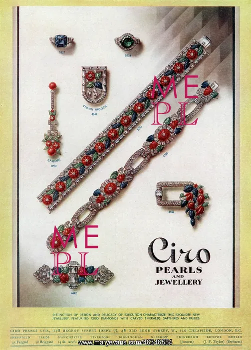 : Advert for Ciro jewellery 1930 : Advert for Ciro jewellery 1930