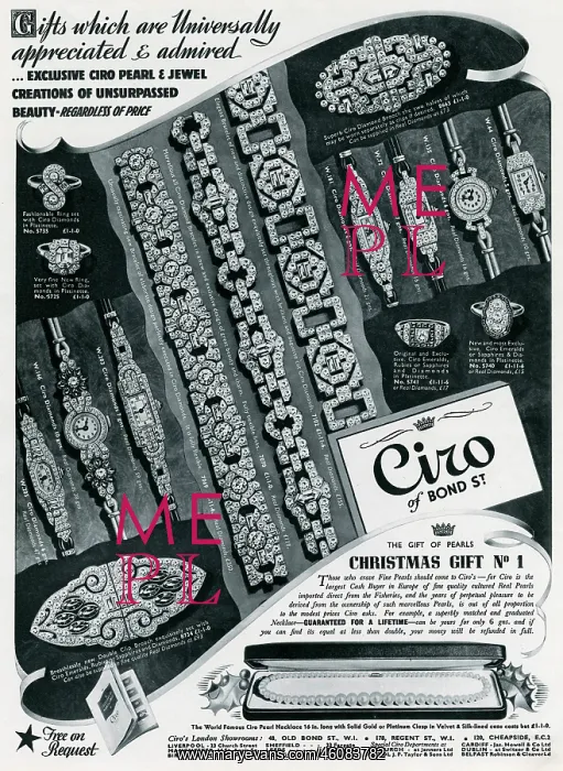 : Advert for Ciro jewellery 1937 : Advert for Ciro jewellery 1937