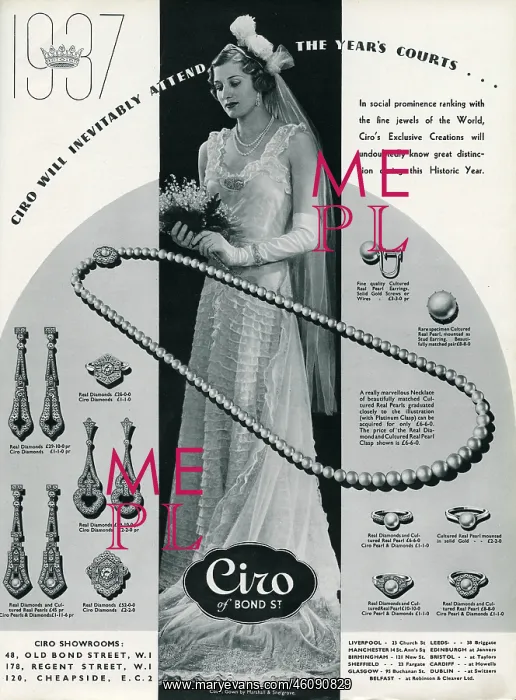 : Advert for Ciro jewellery 1937 : Advert for Ciro jewellery 1937