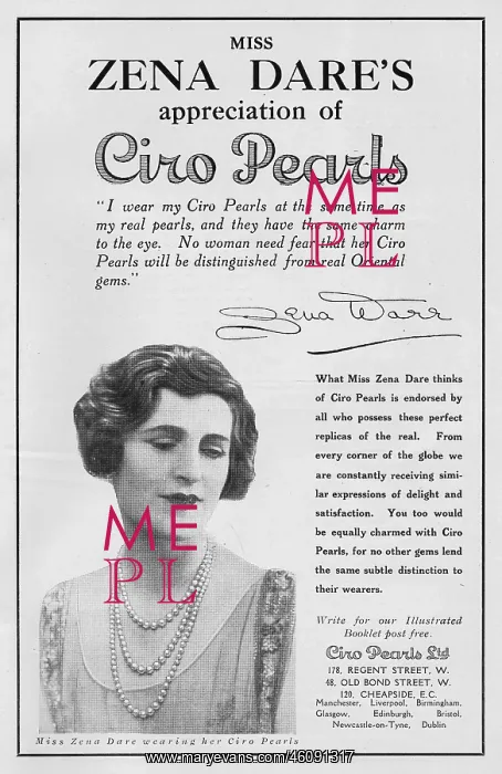  : Advert for Ciro pearls, 1926