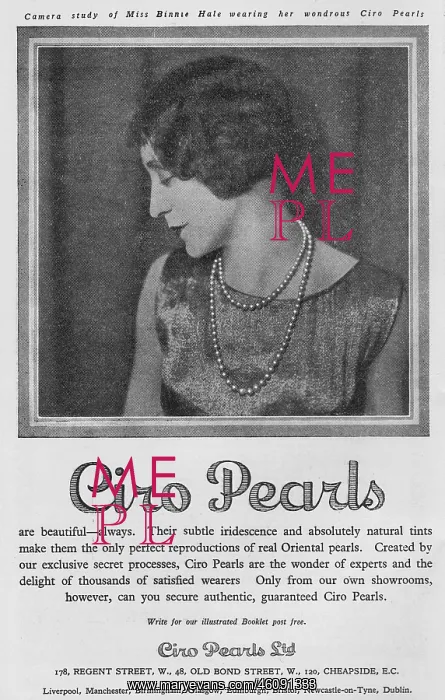  : Advert for Ciro pearls, 1926