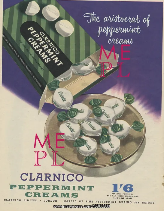 : Advertisement for Clarnico Peppermint Creams in Picture Post : Advertisement for Clarnico Peppermint Creams in Picture Post