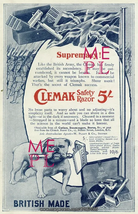 : Advert for Clemak safety razor 1915 : Advert for Clemak safety razor 1915