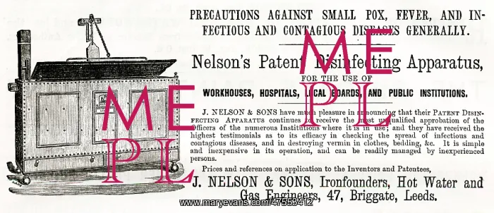 : Advertisement for clothing and bedding disinfector : Advertisement for clothing and bedding disinfector