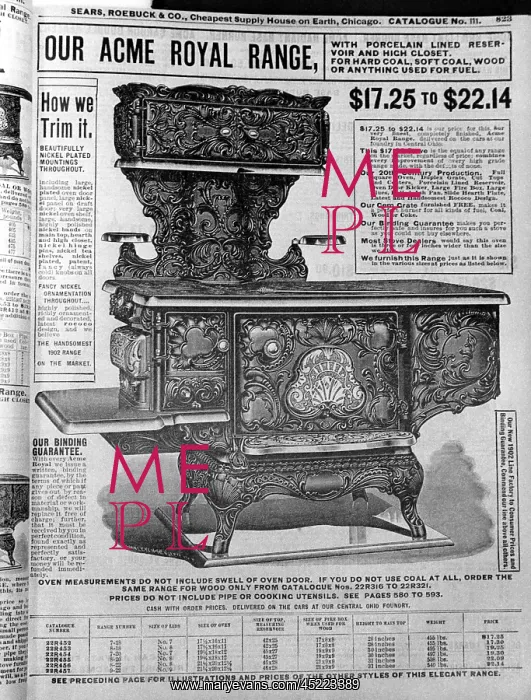 : Ad for a coal oven in a 1902 Sears catalog.. ? : Ad for a coal oven in a 1902 Sears catalog.. ?