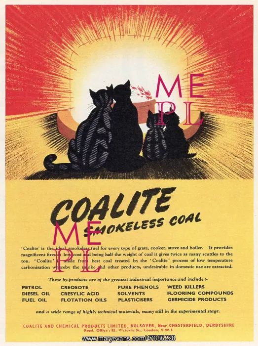 : Advert for Coalite smokeless coal 1951 : Advert for Coalite smokeless coal 1951