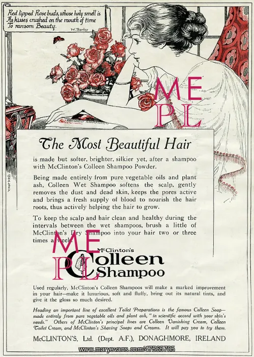 : Advert for Colleen shampoo 1918 : Advert for Colleen shampoo 1918