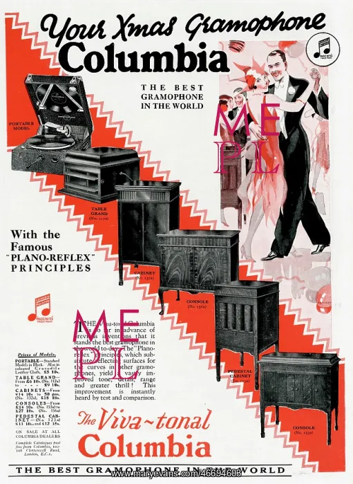 : Advert for Columbia Gramophones 1929 : Advert for Columbia Gramophones 1929