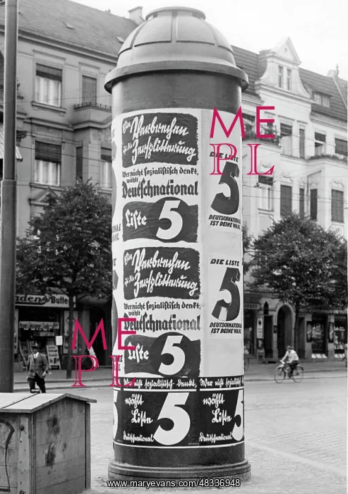 : Advertising column with the election advertisement : Advertising column with the election advertisement
