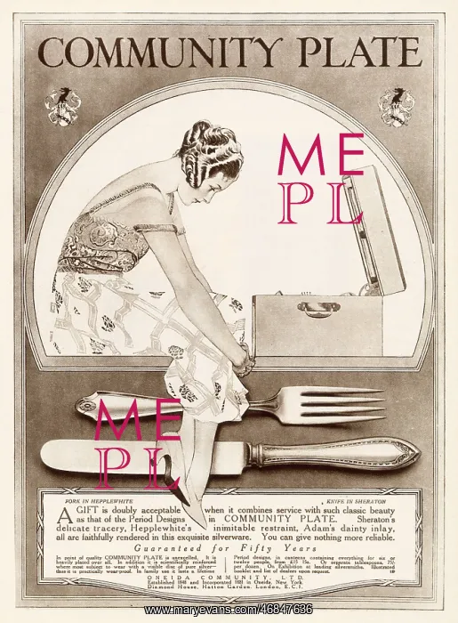 : Advert for Community Plate - Cutlery 1920 : Advert for Community Plate - Cutlery 1920