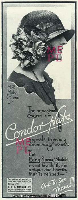 : Advert for Condor hats 1923 : Advert for Condor hats 1923