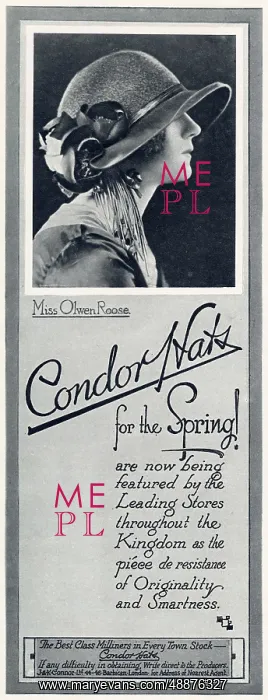 : Advert for Condor hats 1924 : Advert for Condor hats 1924