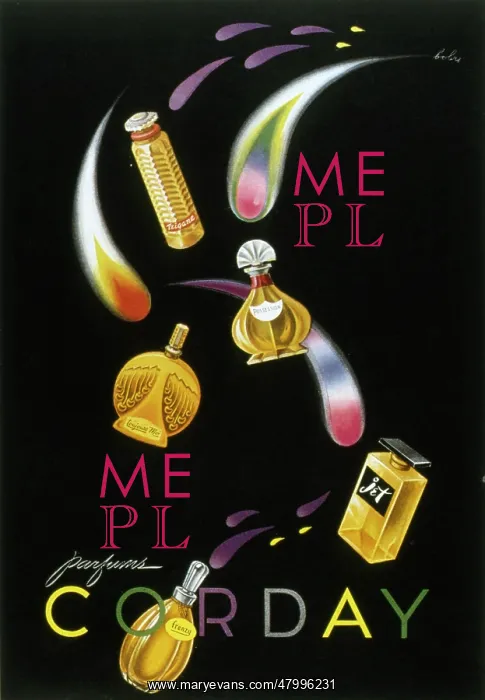 : Advertisement for Corday perfumes : Advertisement for Corday perfumes