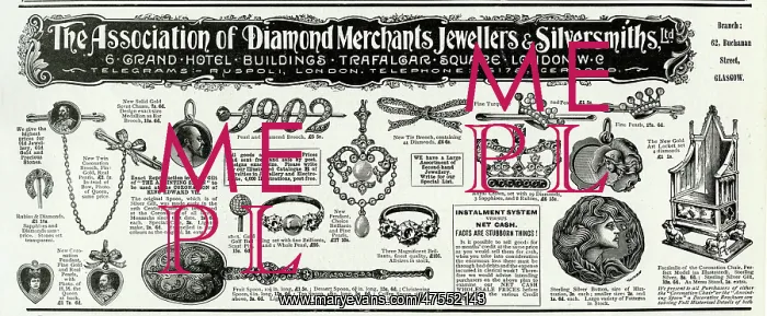 : Advert for Coronation jewellery 1902 : Advert for Coronation jewellery 1902