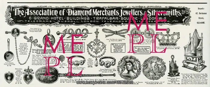 : Advert for Coronation jewellery 1902 : Advert for Coronation jewellery 1902