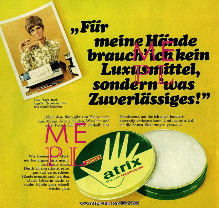  : advertising, cosmetics, atrix hand cream, advertisement