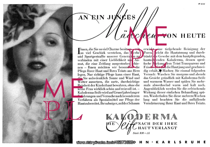 : advertising, cosmetics, Kaloderma soap, F. Wolff : advertising, cosmetics, Kaloderma soap, F. Wolff