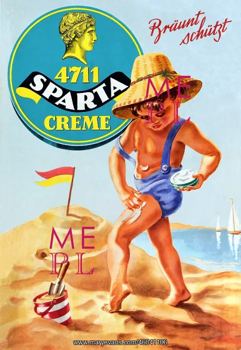  : advertising, cosmetics, sun creme, Sparta Creme