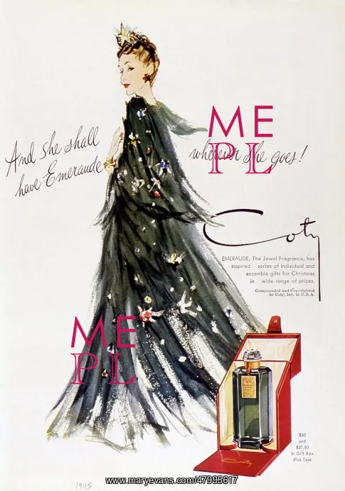 : Advertisement for Coty Emeraude perfume : Advertisement for Coty Emeraude perfume
