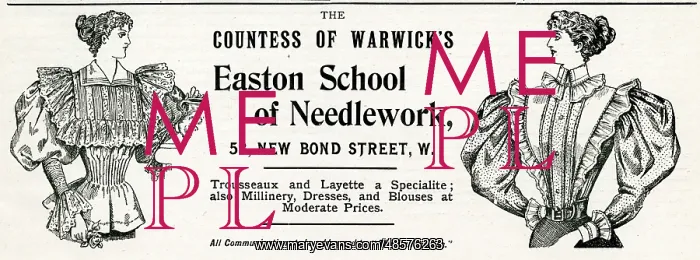 : Advert for Countess of Warwicks Easton 1896 : Advert for Countess of Warwicks Easton 1896