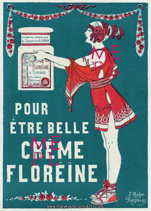 : Advert for Creme Floreine, cosmetics 1924 : Advert for Creme Floreine, cosmetics 1924