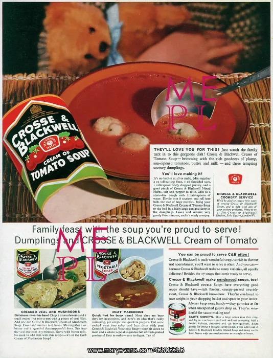 : Advertisement for Crosse & Blackwell soup : Advertisement for Crosse & Blackwell soup