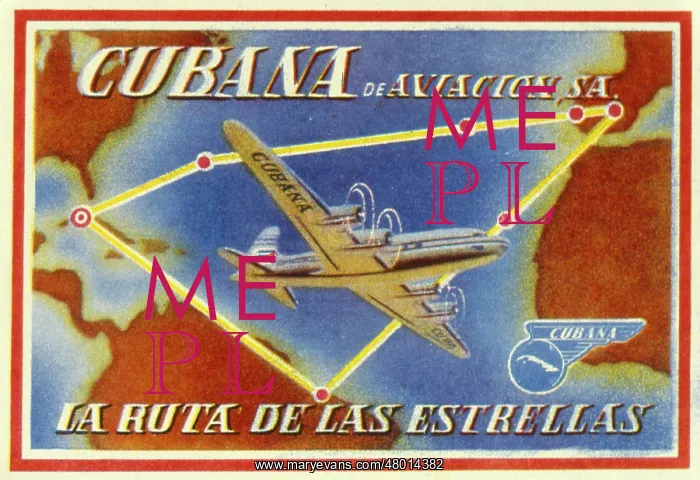 : Advertisement for Cubana airlines : Advertisement for Cubana airlines