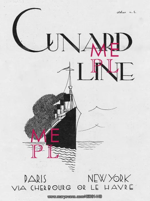  : Advert for Cunard Line, 1926, Paris