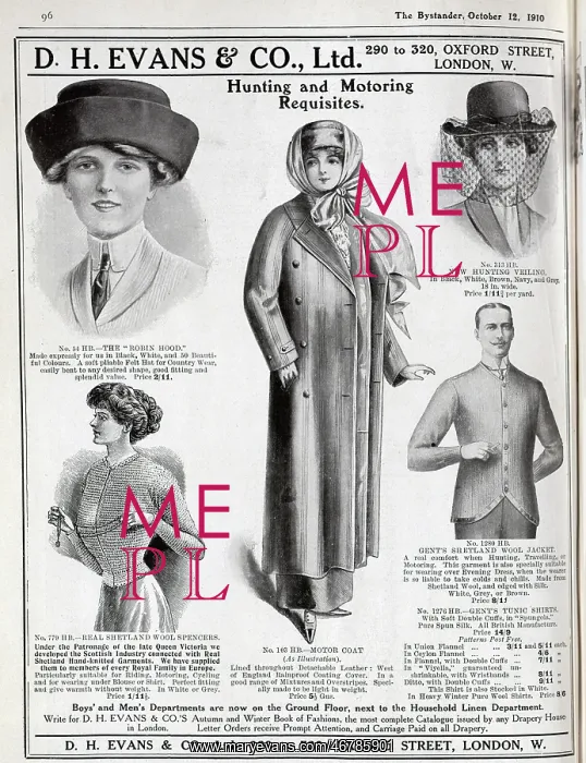 : Advert, D H Evans & Co Ltd, Hunting and Motoring Requisites : Advert, D H Evans & Co Ltd, Hunting and Motoring Requisites