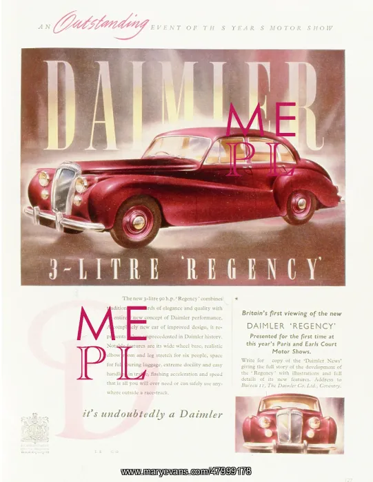 : Advertisement for Daimler car : Advertisement for Daimler car