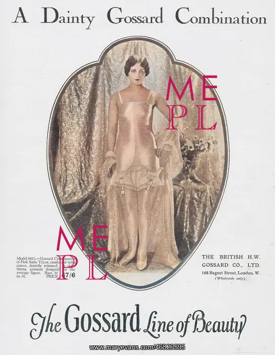 : Advert for the Dainty Gossard Combination, 1927 : Advert for the Dainty Gossard Combination, 1927