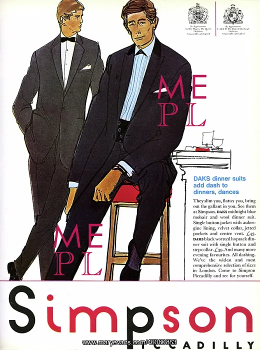: Advertisement for Daks dinner suits at Simpson Piccadilly : Advertisement for Daks dinner suits at Simpson Piccadilly