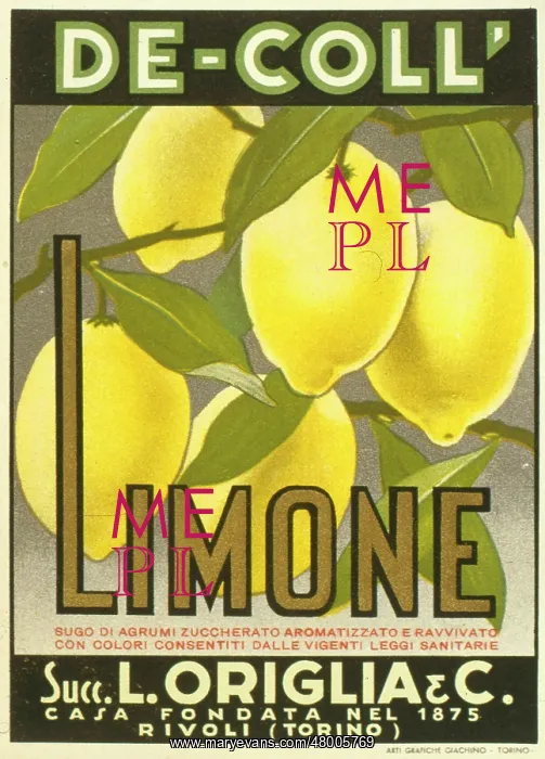 : Advertisement for De-Coll lemon juice : Advertisement for De-Coll lemon juice