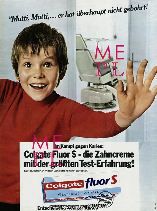  : advertising, dental hygiene, Colgate Fluor S
