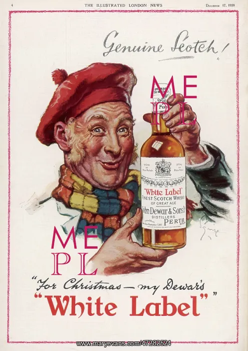 : Advert for Dewars whisky 1938 : Advert for Dewars whisky 1938