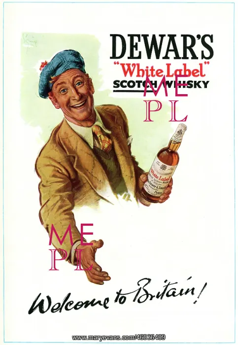 : Advertisement for Dewar's White Label Scotch Whisky : Advertisement for Dewar's White Label Scotch Whisky
