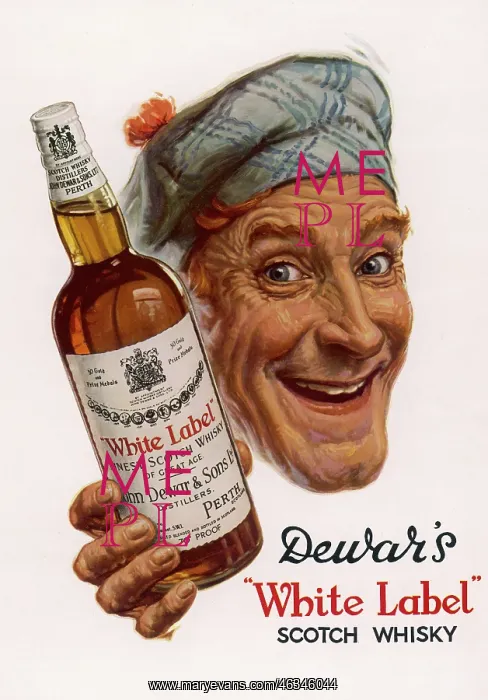 : Advert for Dewars White Label Whisky : Advert for Dewars White Label Whisky