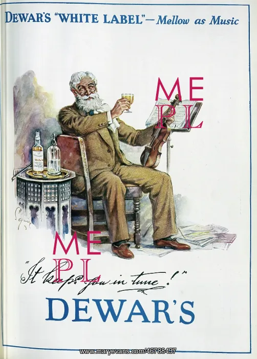: Advertisement for Dewar's White Label whisky : Advertisement for Dewar's White Label whisky