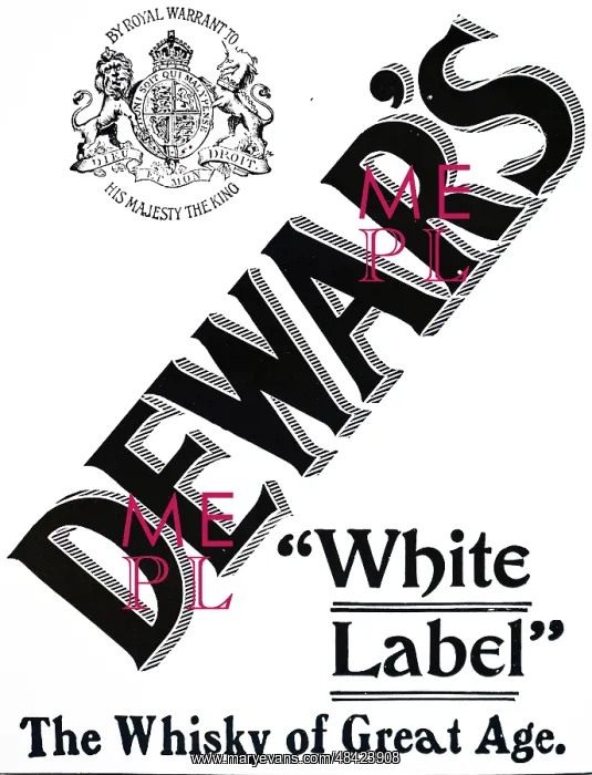 : An advertisement for Dewar's White Label Whisky : An advertisement for Dewar's White Label Whisky