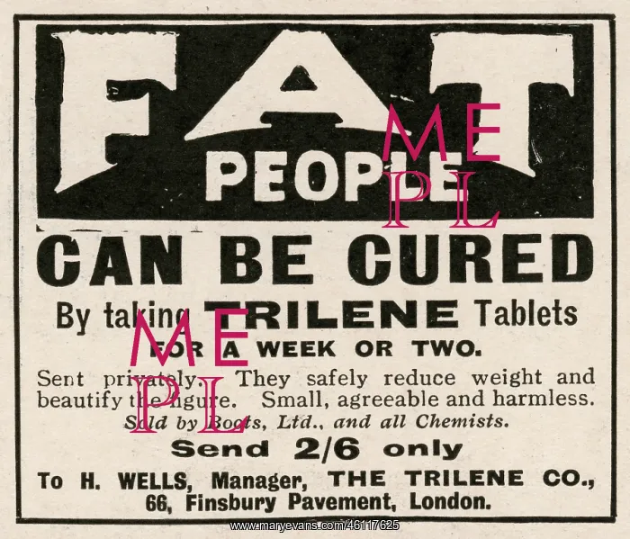 : Advertisement for diet pills : Advertisement for diet pills