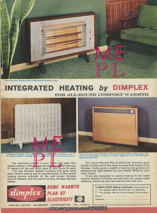 : Advertisement for Dimplex heaters : Advertisement for Dimplex heaters