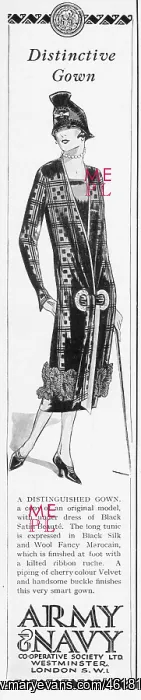 : Advert for a distinctive gown of black satin beaute : Advert for a distinctive gown of black satin beaute
