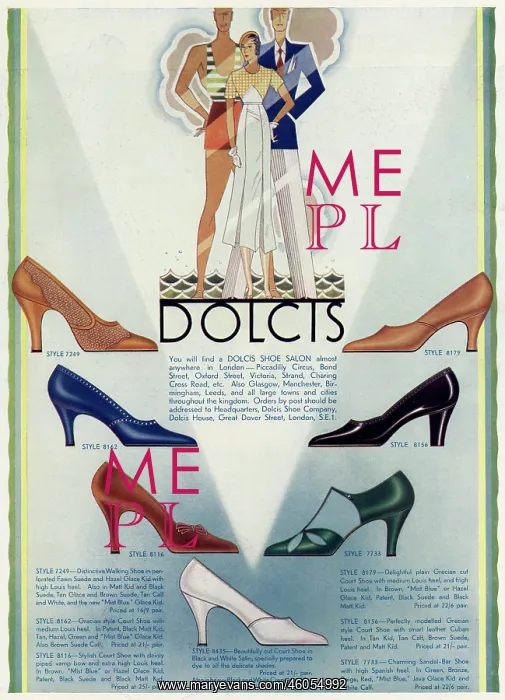 : Advert for Dolcis ladies high heels 1932 : Advert for Dolcis ladies high heels 1932