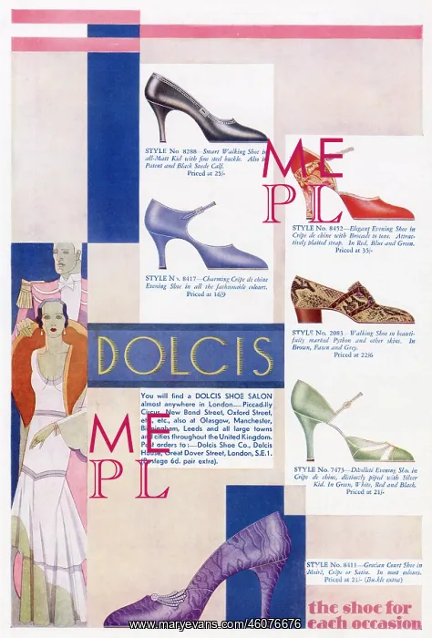 : Advert for Dolcis shoes 1930 : Advert for Dolcis shoes 1930