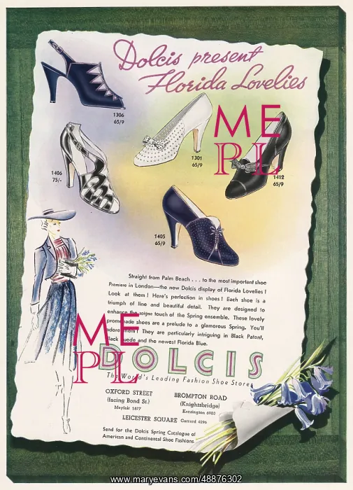 : Advert for Dolcis shoes 1938 : Advert for Dolcis shoes 1938