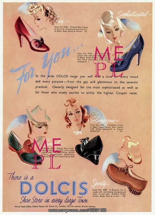 : Advert for Dolcis shoes 1941 : Advert for Dolcis shoes 1941