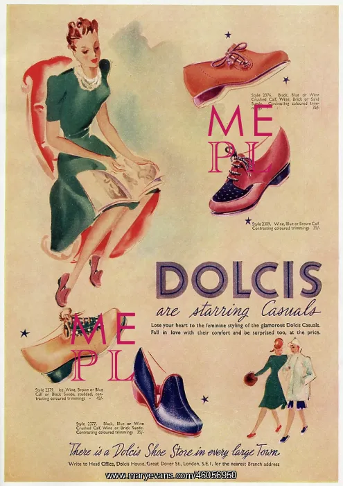 : Advert for Dolcis shoes 1942 : Advert for Dolcis shoes 1942