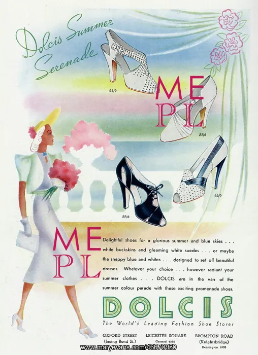 : Advert for Dolcis womens shoes 1938 : Advert for Dolcis womens shoes 1938