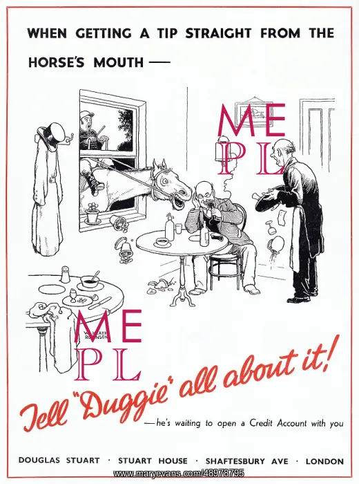 : Advert for Douglas Stuart - Tell Duggie all about it! 1936 : Advert for Douglas Stuart - Tell Duggie all about it! 1936